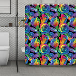 LGBT Pride Rainbow Roses Pattern Print Polyester Shower Curtain