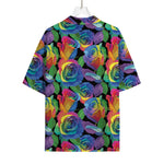 LGBT Pride Rainbow Roses Pattern Print Rayon Hawaiian Shirt