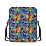 LGBT Pride Rainbow Roses Pattern Print Rectangular Crossbody Bag