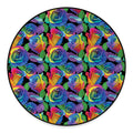 LGBT Pride Rainbow Roses Pattern Print Round Floor Mat