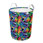 LGBT Pride Rainbow Roses Pattern Print Round Laundry Basket