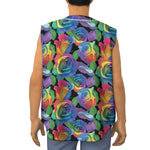 LGBT Pride Rainbow Roses Pattern Print Sleeveless Baseball Jersey