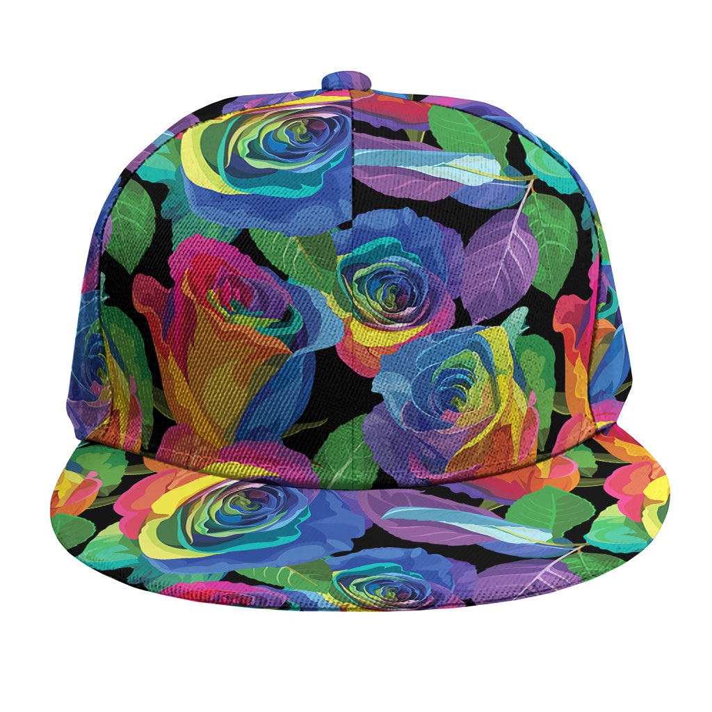 LGBT Pride Rainbow Roses Pattern Print Snapback Cap