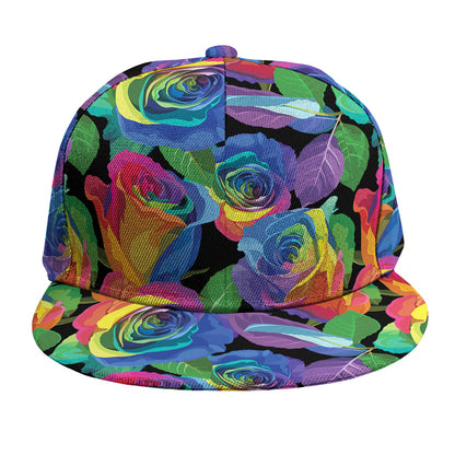 LGBT Pride Rainbow Roses Pattern Print Snapback Cap