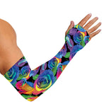 LGBT Pride Rainbow Roses Pattern Print Sun Protection Arm Sleeves