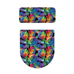 LGBT Pride Rainbow Roses Pattern Print Toilet Lid And Tank Cover Set