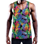 LGBT Pride Rainbow Roses Pattern Print Training Tank Top