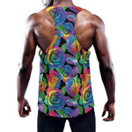 LGBT Pride Rainbow Roses Pattern Print Training Tank Top