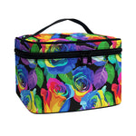 LGBT Pride Rainbow Roses Pattern Print Travel Makeup Bag