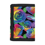 LGBT Pride Rainbow Roses Pattern Print Trifold Wallet