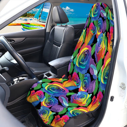 LGBT Pride Rainbow Roses Pattern Print Waterproof Car Seat Cover