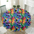 LGBT Pride Rainbow Roses Pattern Print Waterproof Round Tablecloth