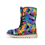 LGBT Pride Rainbow Roses Pattern Print Winter Boots