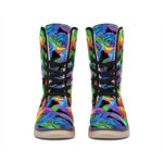 LGBT Pride Rainbow Roses Pattern Print Winter Boots