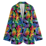 LGBT Pride Rainbow Roses Pattern Print Women's Blazer