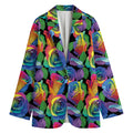 LGBT Pride Rainbow Roses Pattern Print Women's Cotton Blazer