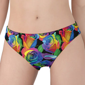 LGBT Pride Rainbow Roses Pattern Print Women's Panties