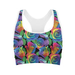 LGBT Pride Rainbow Roses Pattern Print Women's Sports Bra
