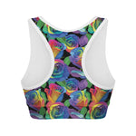 LGBT Pride Rainbow Roses Pattern Print Women's Sports Bra