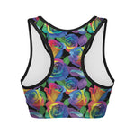 LGBT Pride Rainbow Roses Pattern Print Women's Sports Bra