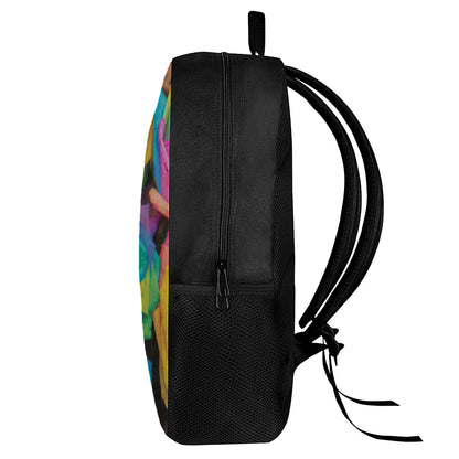 LGBT Pride Rainbow Roses Print 17 Inch Backpack