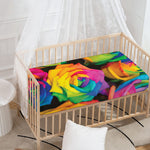 LGBT Pride Rainbow Roses Print Baby Crib Sheet