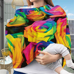 LGBT Pride Rainbow Roses Print Baby Seat Cover
