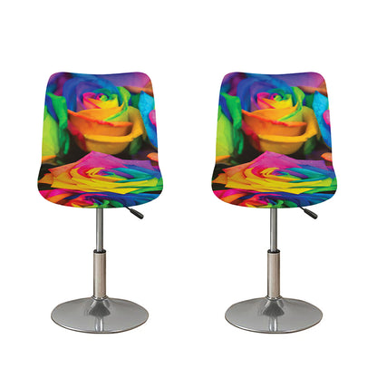 LGBT Pride Rainbow Roses Print Bar Stool Covers