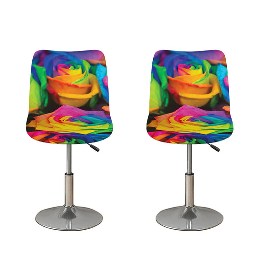 LGBT Pride Rainbow Roses Print Bar Stool Covers