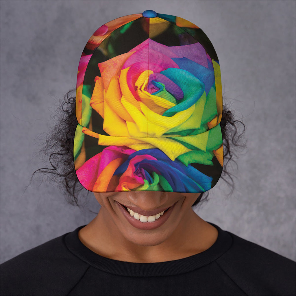 LGBT Pride Rainbow Roses Print Baseball Cap