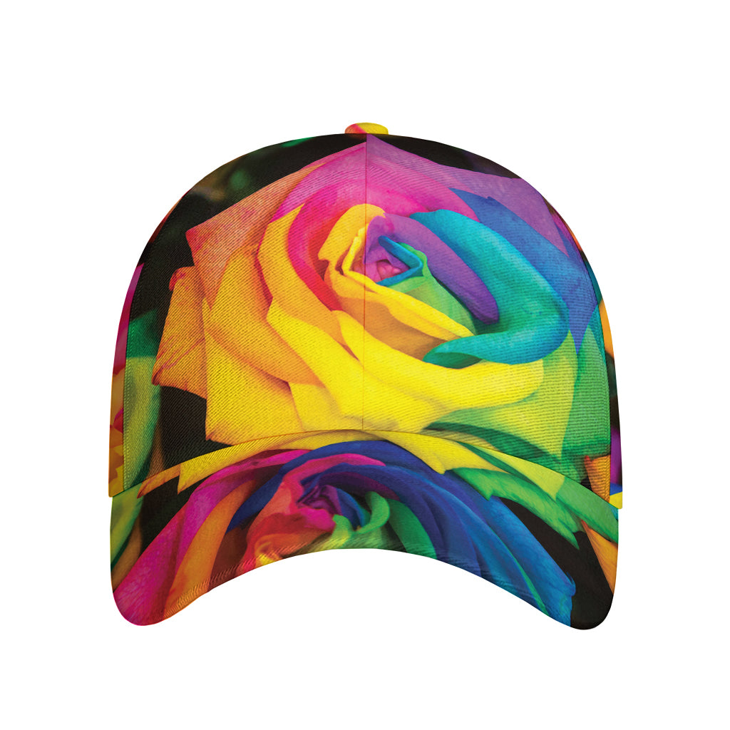 LGBT Pride Rainbow Roses Print Baseball Cap