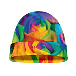 LGBT Pride Rainbow Roses Print Beanie