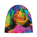 LGBT Pride Rainbow Roses Print Beanie