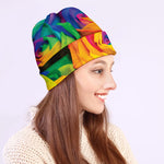 LGBT Pride Rainbow Roses Print Beanie