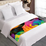 LGBT Pride Rainbow Roses Print Bed Runner