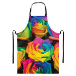 LGBT Pride Rainbow Roses Print Bib Apron With Pocket