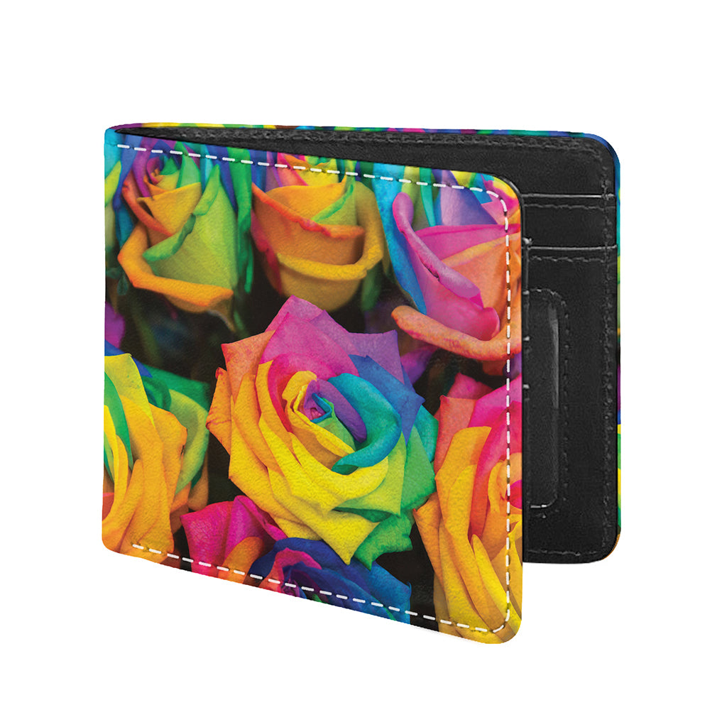 LGBT Pride Rainbow Roses Print Bifold Wallet