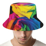 LGBT Pride Rainbow Roses Print Bucket Hat