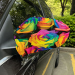 LGBT Pride Rainbow Roses Print Car Side Mirror Covers
