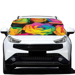 LGBT Pride Rainbow Roses Print Car Windshield Snow Cover