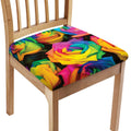 LGBT Pride Rainbow Roses Print Chair Cushion Cover