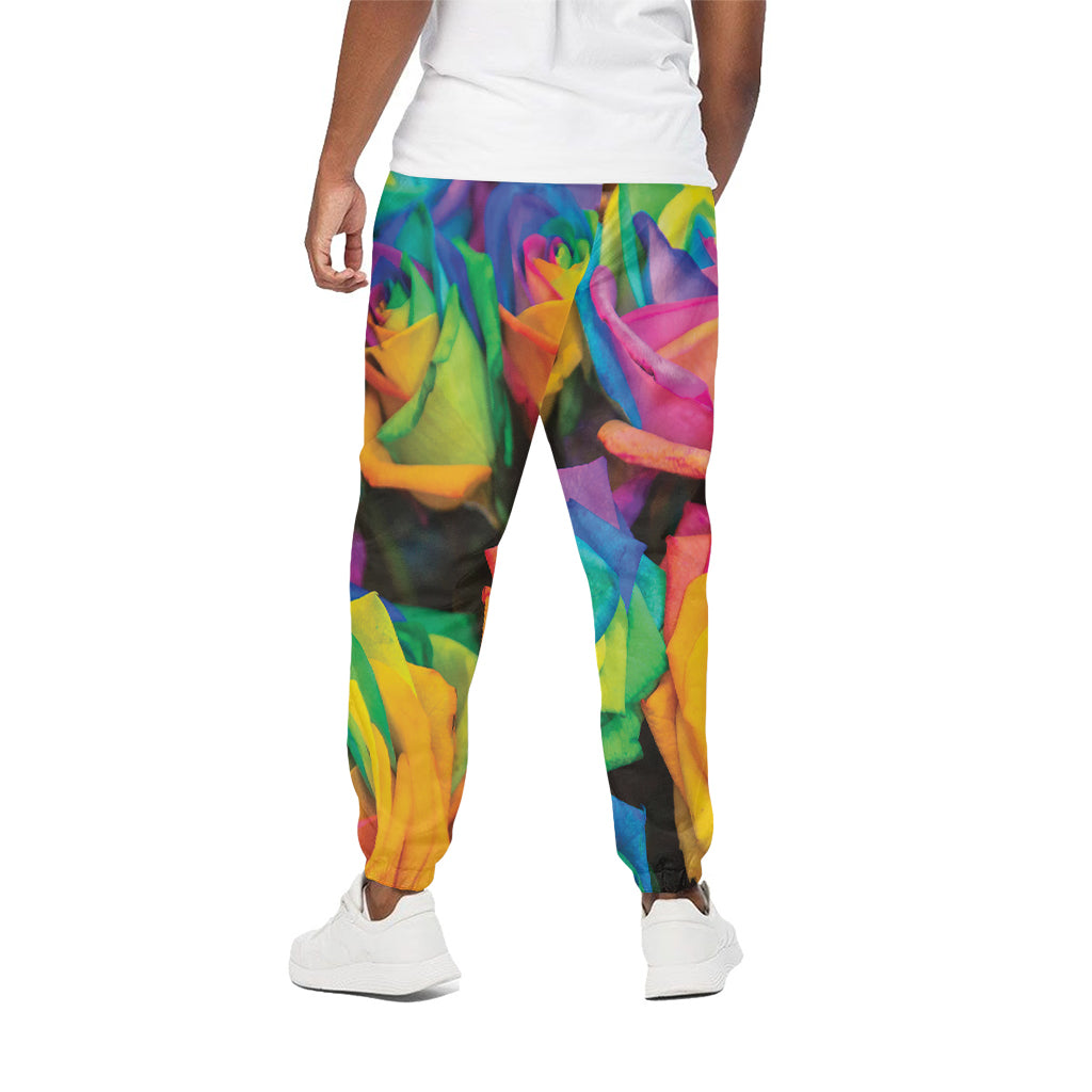 LGBT Pride Rainbow Roses Print Cotton Pants