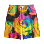 LGBT Pride Rainbow Roses Print Cotton Shorts