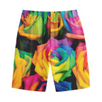 LGBT Pride Rainbow Roses Print Cotton Shorts