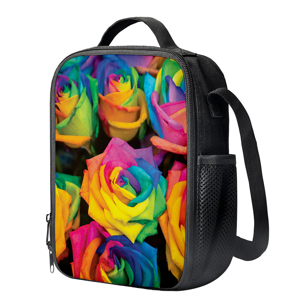 LGBT Pride Rainbow Roses Print Crossbody Lunch Bag