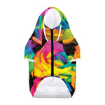 LGBT Pride Rainbow Roses Print Dog Zip Up Hoodie