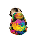 LGBT Pride Rainbow Roses Print Dog Zip Up Jacket
