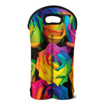 LGBT Pride Rainbow Roses Print Double Neoprene Wine Tote