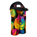 LGBT Pride Rainbow Roses Print Double Neoprene Wine Tote