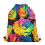 LGBT Pride Rainbow Roses Print Drawstring Bag